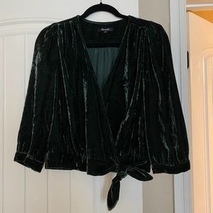 Maxwell velvet wrap blouse